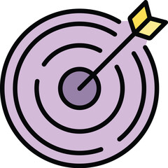 Arch target icon outline vector. Archery aim. Game archer color flat