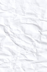 Crumpled white paper texture. Grunge wrinkled background template.