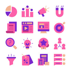 Marketing Icons Flat Style for Any Purpose