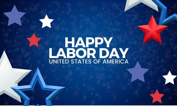 Happy Labor Day poster template. USA Labor Day celebration with American flag banner - Powered by Adobe