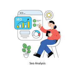SEO Analysis Flat Style Design Vector illustration. Stock illustration