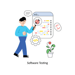 Software Testing  Flat Style Design Vector illustration. Stock illustration