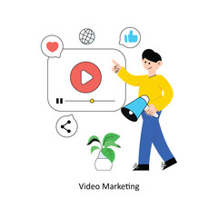 Video Marketing Flat Style Design Vector illustration. Stock illustration