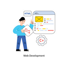 Fototapeta na wymiar Web Development Flat Style Design Vector illustration. Stock illustration