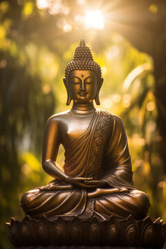 bronze statue Siddhartha Gautama. generative ai