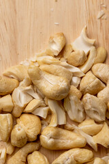 fresh cashew nuts on the table