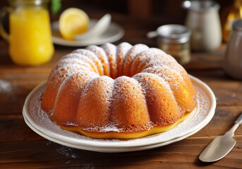 Delicious cornmeal cake on table. Typical Brazilian cake.