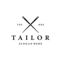 Tailor logo template design with needle and thread concept.Logo for tailor,clothing,boutique.