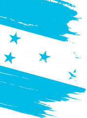 Honduras flag with brush paint textured isolated  on png or transparent background