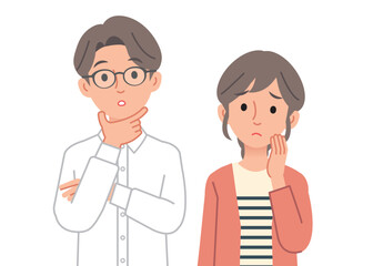 悩んでいる男女
worried men and women