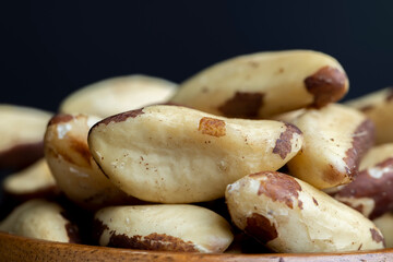 Peeled Brazil nuts on the table