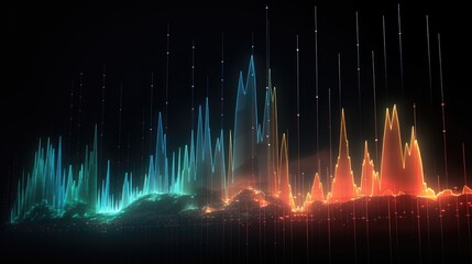 Growth graph and progress of business and analyzing financial and investment data, generative AI.