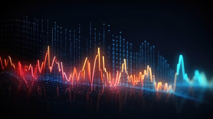 Growth graph and progress of business and analyzing financial and investment data, generative AI.