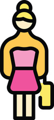 Social feminism icon outline vector. Gender equality. Women solidarity color flat