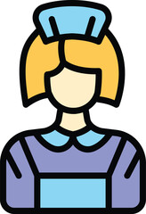 Woman tolerance icon outline vector. Gender balance. Social respect color flat