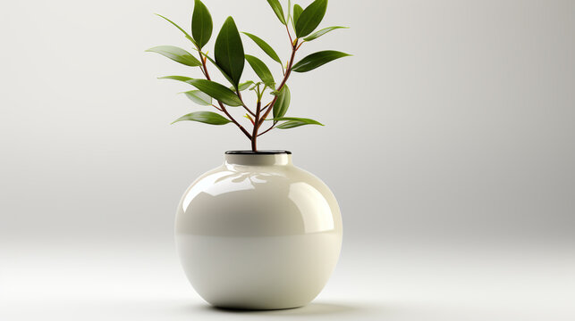 vase with plant HD 8K wallpaper Stock Photographic Image
