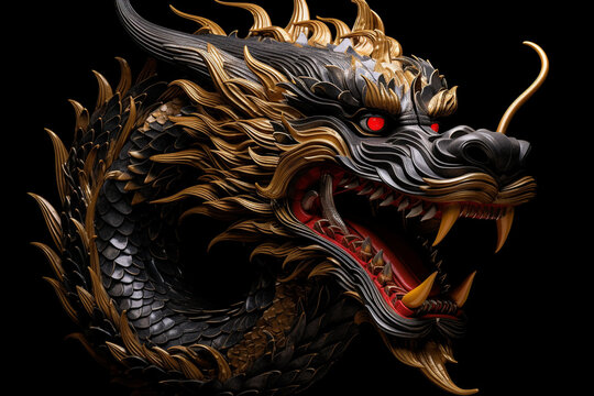 Chinese dragon head. generative ai