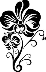 Silhouette flower rose plant vector images