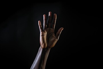 A Hand Rise Up in Dark Background