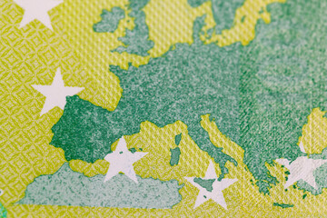 Fototapeta premium details of the one hundred euro European banknote European Union