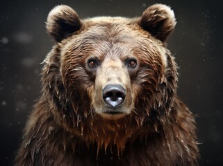 Ursus Portrait, A Majestic Illustration of a Dangerous Grizzly Bear, Generative AI