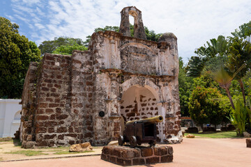 A famosa Fortress melaka. The remaining part of the ancient fortress of malacca, Malaysia
