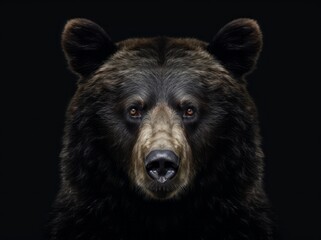 Ursus Portrait, A Majestic Illustration of a Dangerous Grizzly Bear, Generative AI