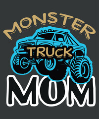Monster Truck mom Shirt Retro Vintage Monster Truck Shirt T-Shirt design vector, monster truck mom,