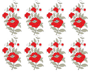 seamless vector flower and cheeks design pattern on background