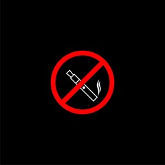 No smoking no vaping icon isolated on black background 