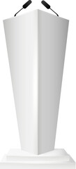 White Podium Tribune Rostrum Stands with Microphones