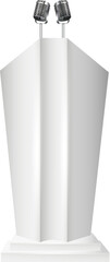 White Podium Tribune Rostrum Stands with Microphones