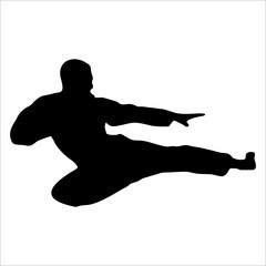 silhouette of a karate man