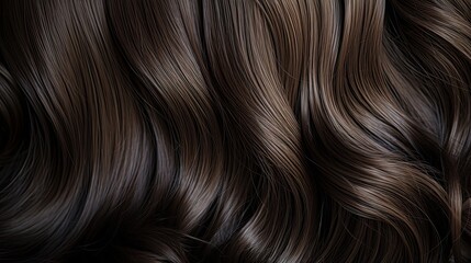 Fototapeta premium Female long dark hair in black
