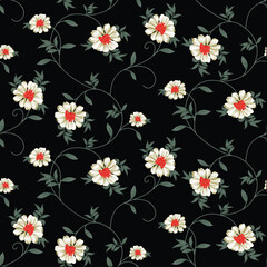seamless vector flower and cheeks design pattern on background