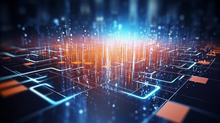 abstract background with glowing lights, chips, cpu, electronic