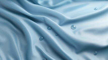 blue silk background with water 