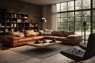 living room furniture, Generative AI
