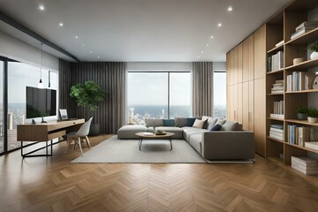 Fototapeta premium living room interior generated by AI technology