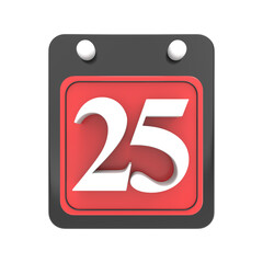 Calendar Day 25 Icon 3D Render