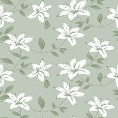 seamless vector flower and cheeks design pattern on background
