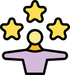 Top manager icon outline vector. Financial business. Ceo consulting color flat