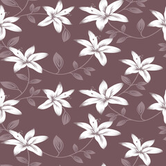 seamless vector flower and cheeks design pattern on background
