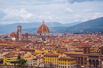Fototapeta na wymiar panoramic view of rooftops in Florence