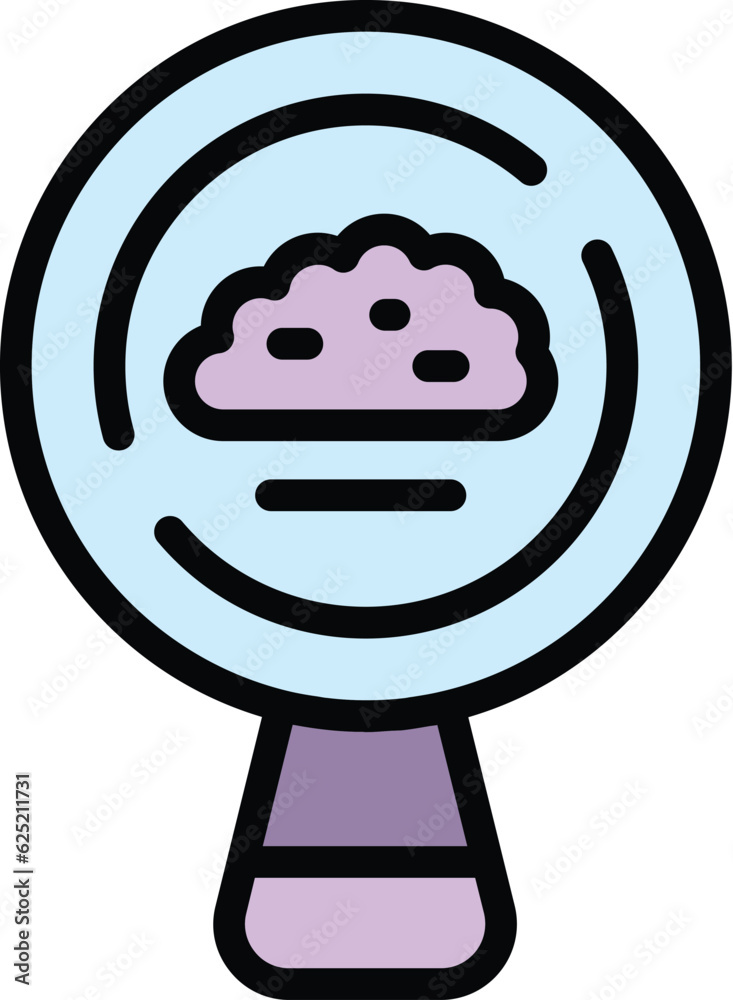 Wall mural search data cloud icon outline vector. technology database. upload storage color flat
