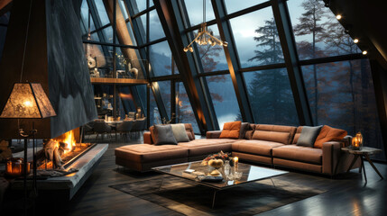 Rich nordic style interior. Generative AI