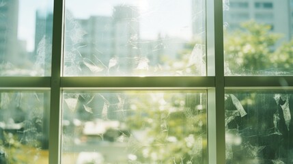 Interior Shot of Window Frame during Spring Time Sunny Day generative AI.