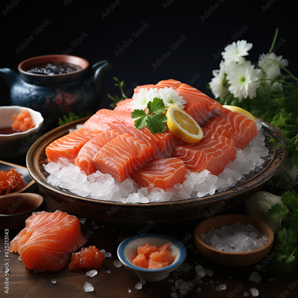 Wall mural sushi with salmon