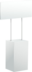Advertising promotional stands.rack or counters multiple promotional desk with sign top clean empty promo tables with signboard white mockup