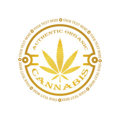 Mariuhana leaf symbol, marijuana or hemp icon, cannabis medical sign